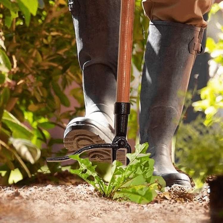 Heavy Duty Weed Puller Tool with Steel Root Grabbing Tip