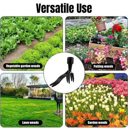Heavy Duty Weed Puller Tool with Steel Root Grabbing Tip