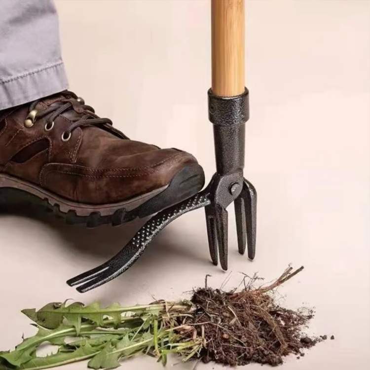 Heavy Duty Weed Puller Tool with Steel Root Grabbing Tip