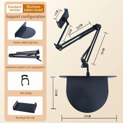 Hidden Retractable Bedside Phone Holder Adjustable Desk Mount