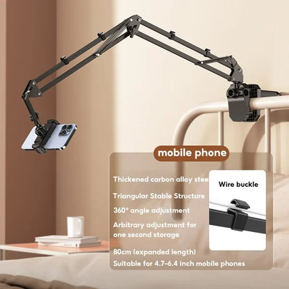 Hidden Retractable Bedside Phone Holder Adjustable Desk Mount