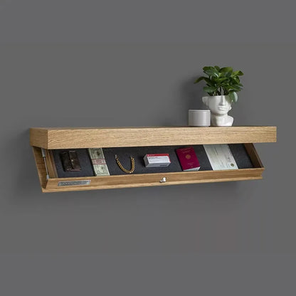 Hidden Storage Floating Wall Shelf with Concealed Compartment