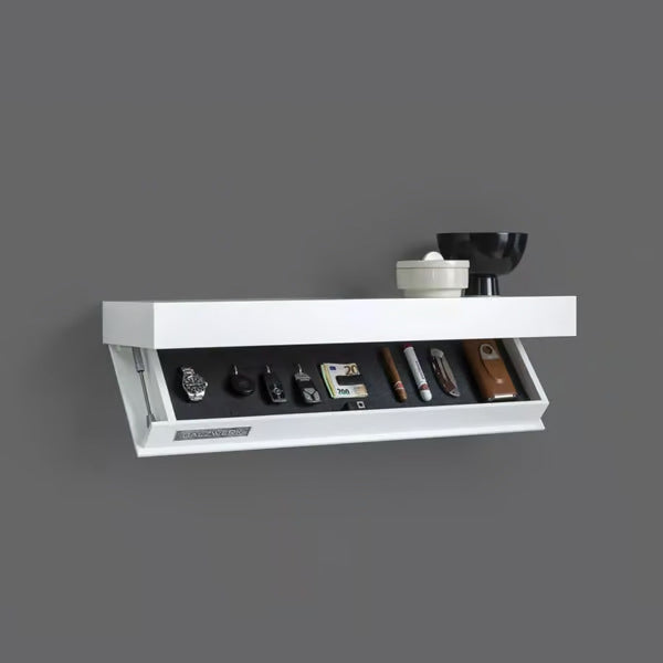 Hidden Storage Floating Wall Shelf with Concealed Compartment
