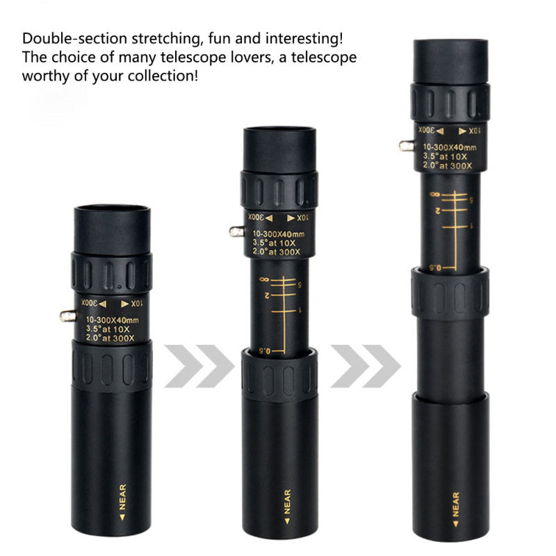 High Power Zoom Monocular Telescope with Smartphone Adapter