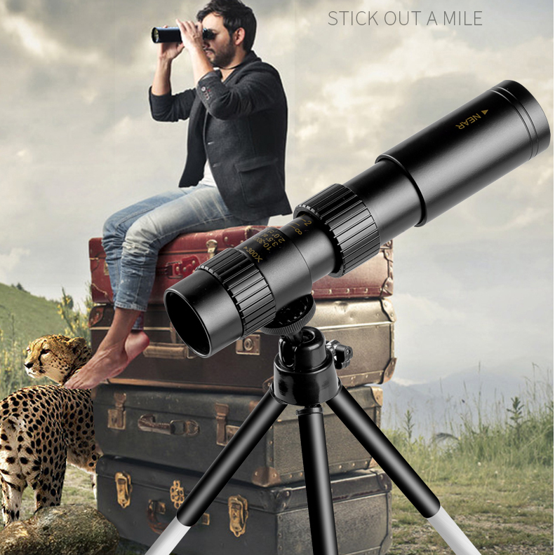 High Power Zoom Monocular Telescope with Smartphone Adapter