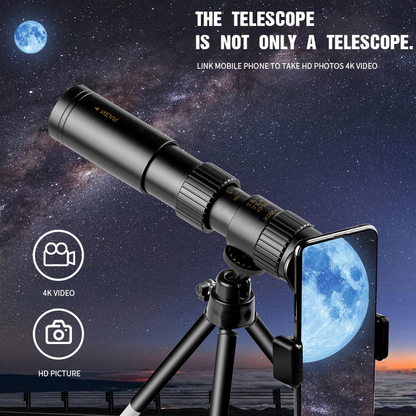 High Power Zoom Monocular Telescope with Smartphone Adapter