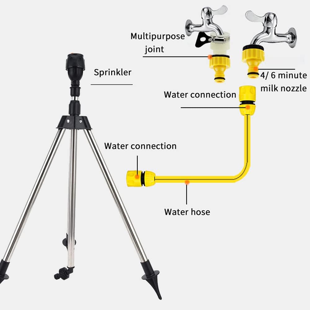 High Pressure 360° Rotating Tripod Garden Sprinkler