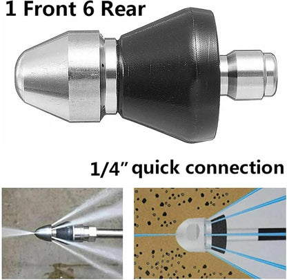 High Pressure Drain Cleaning Nozzle Stainless Steel Sewer Jet Sprayer