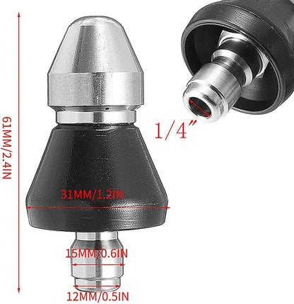 High Pressure Drain Cleaning Nozzle Stainless Steel Sewer Jet Sprayer