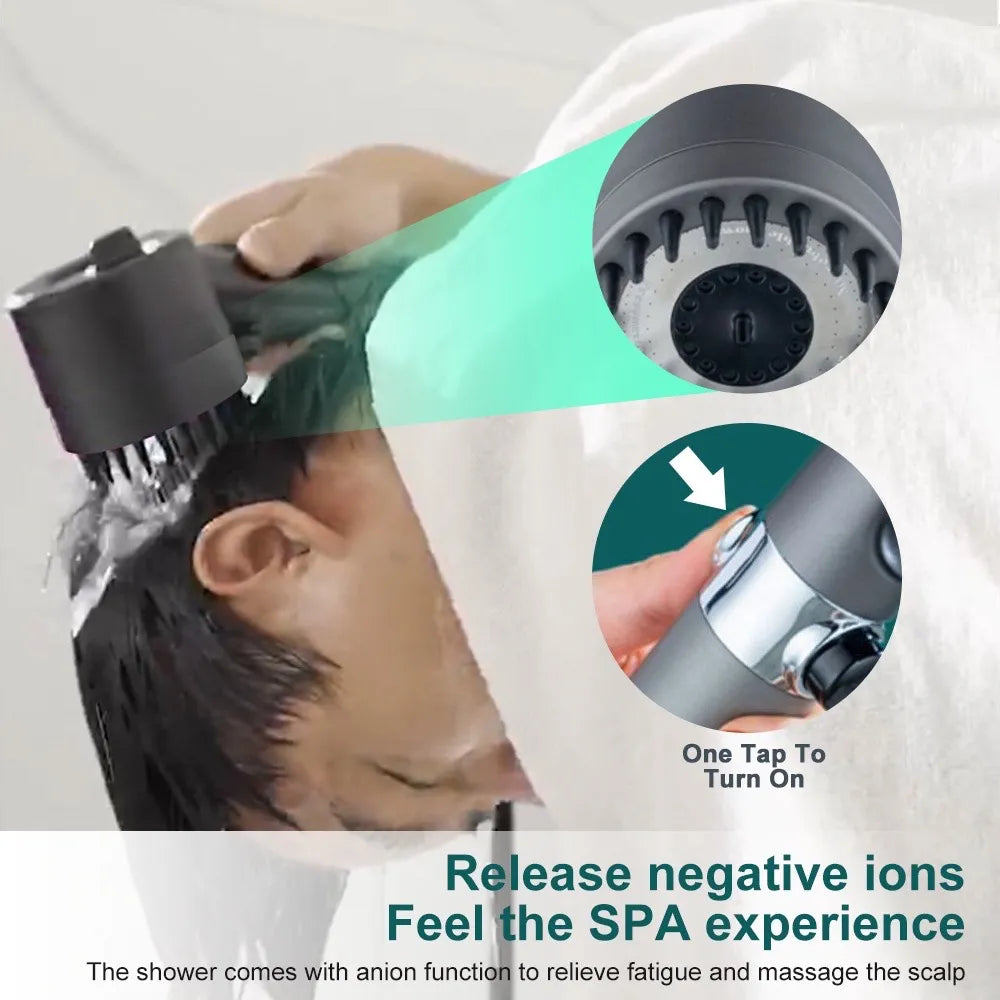 High Pressure Filter Shower Head with Water Saving Spray