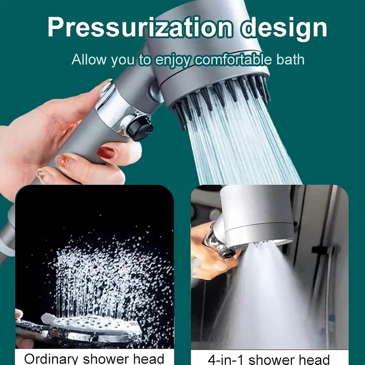 High Pressure Shower Head With 9 Layer Filter and Water Saving Design