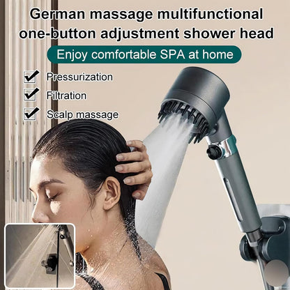 High Pressure Shower Head With 9 Layer Filter and Water Saving Design