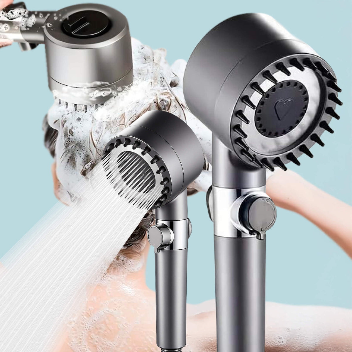 High Pressure Shower Head With 9 Layer Filter and Water Saving Design