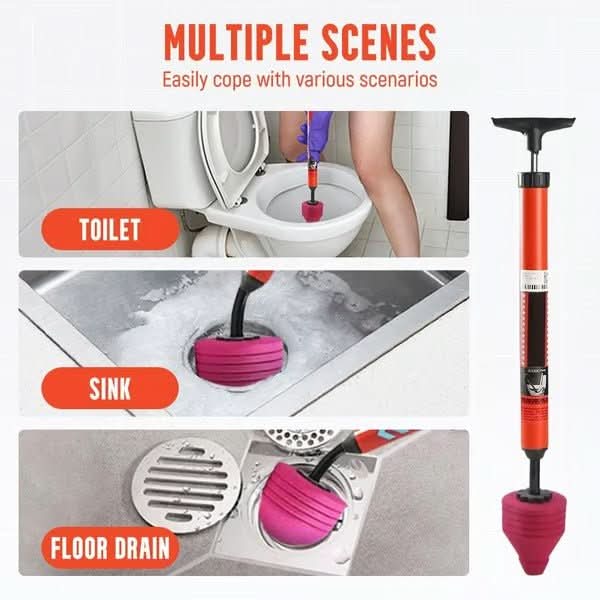 High Pressure Toilet Plunger with Compressed Air Pump