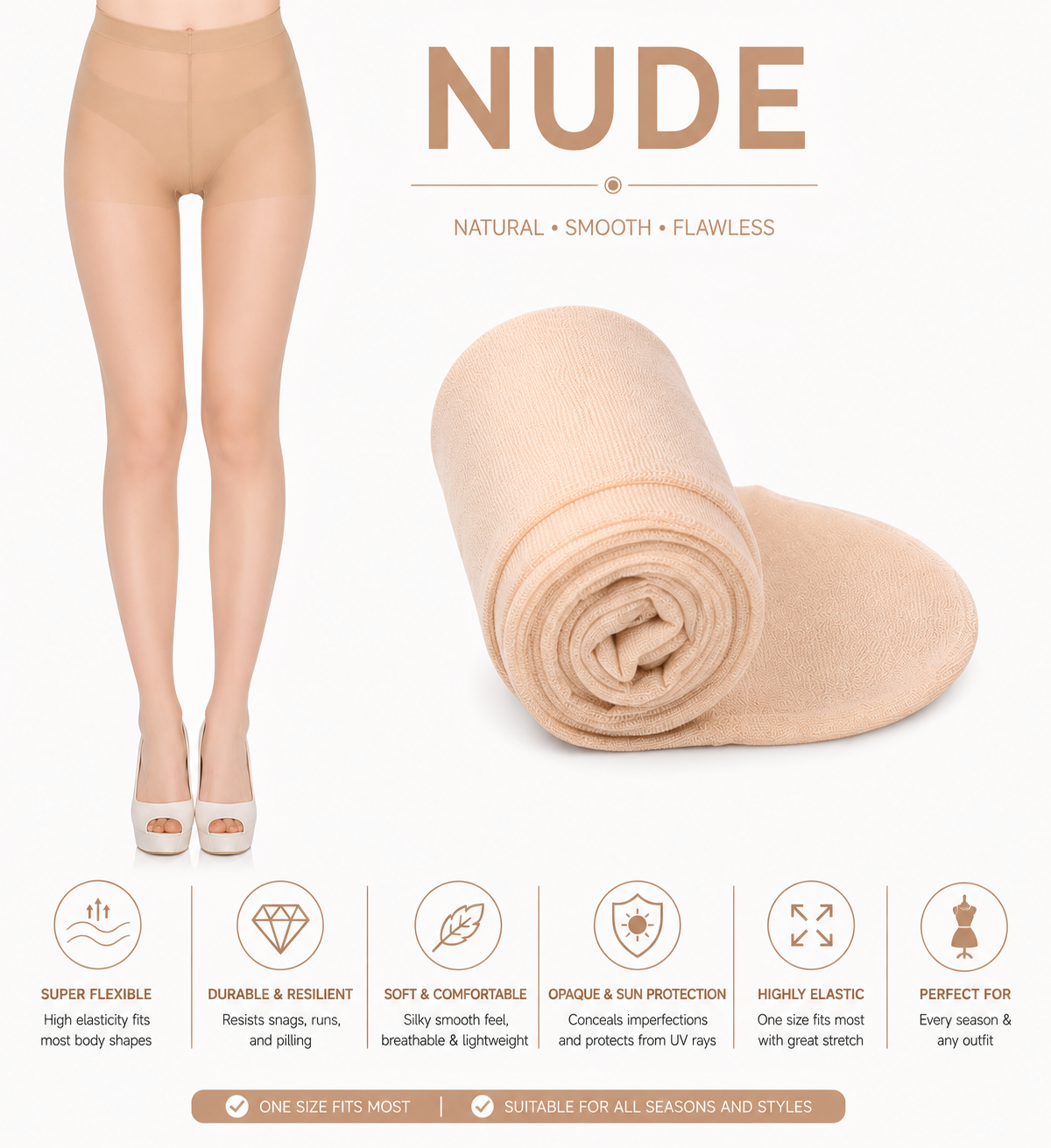 High Stretch Women's Sheer Control Top Tights