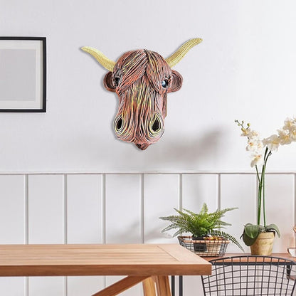 Highland Cow Wall Sculpture Rustic Farmhouse Decor
