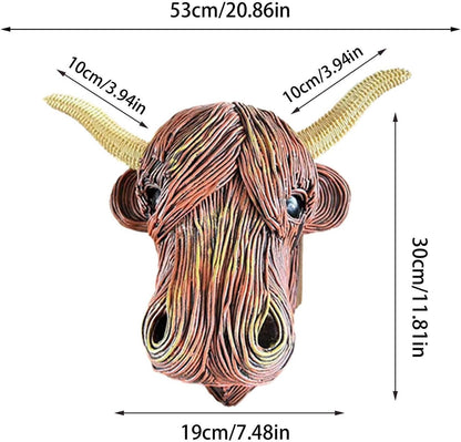 Highland Cow Wall Sculpture Rustic Farmhouse Decor
