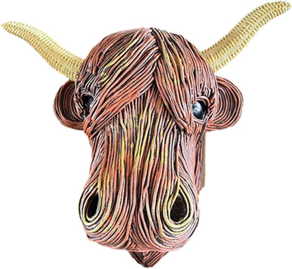Highland Cow Wall Sculpture Rustic Farmhouse Decor