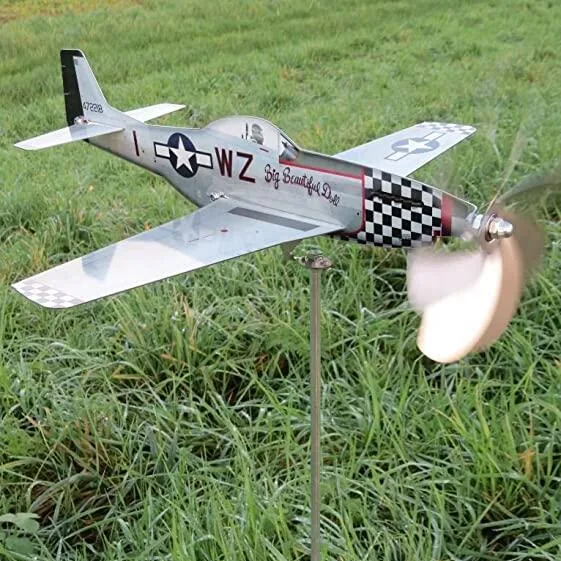 Historic Airplane Wind Spinner Garden Decoration