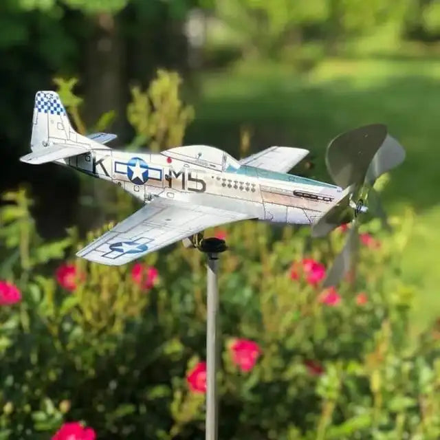 Historic Airplane Wind Spinner Garden Decoration