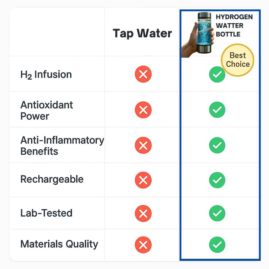 Hydrogen Water Bottle with USB Rechargeable Hydrogen Generator