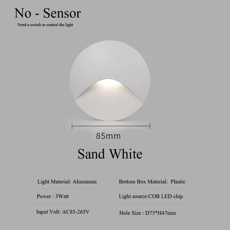 IP65 LED Recessed Outdoor Wall Light 3W Step Stair Lamp