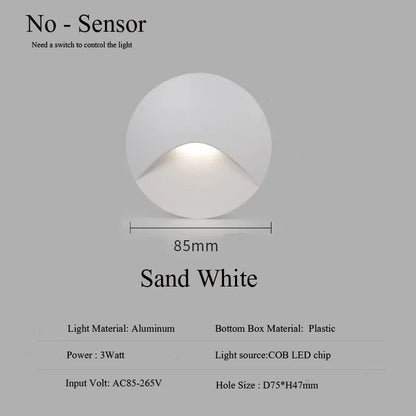IP65 LED Recessed Outdoor Wall Light 3W Step Stair Lamp