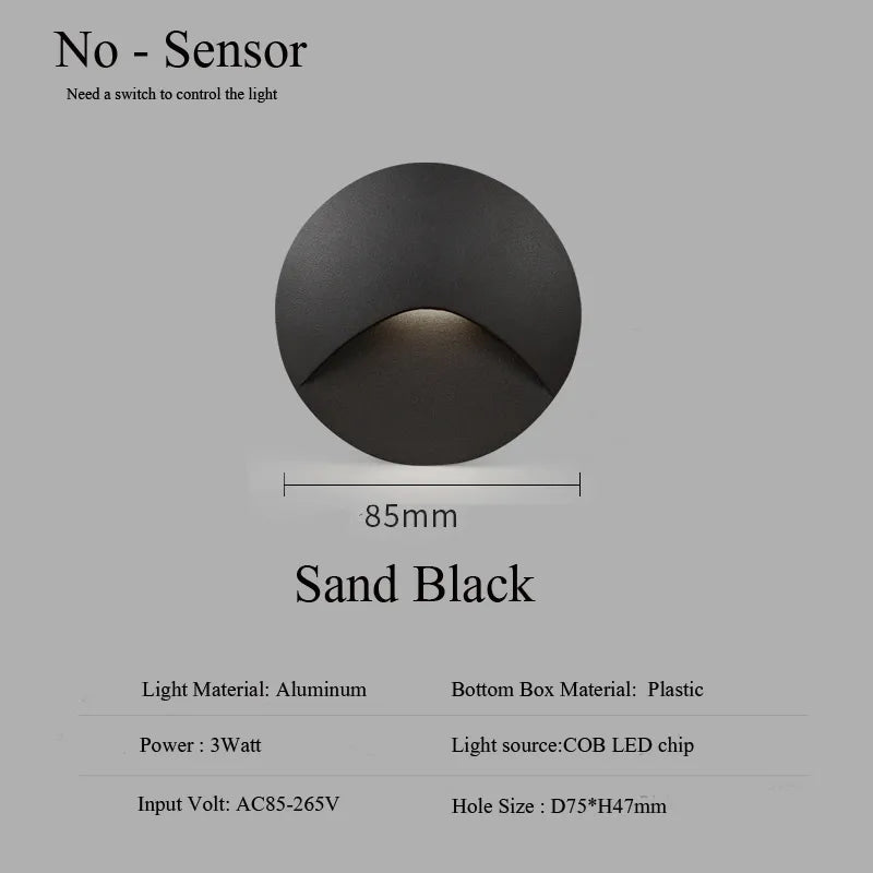 IP65 LED Recessed Outdoor Wall Light 3W Step Stair Lamp