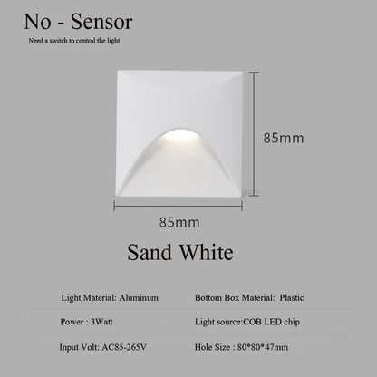 IP65 LED Recessed Outdoor Wall Light 3W Step Stair Lamp