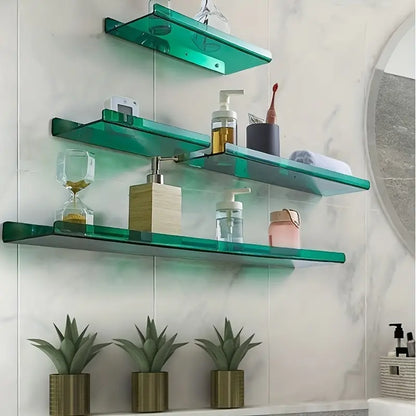 Industrial Floating Wall Shelf MDF Metal Supports