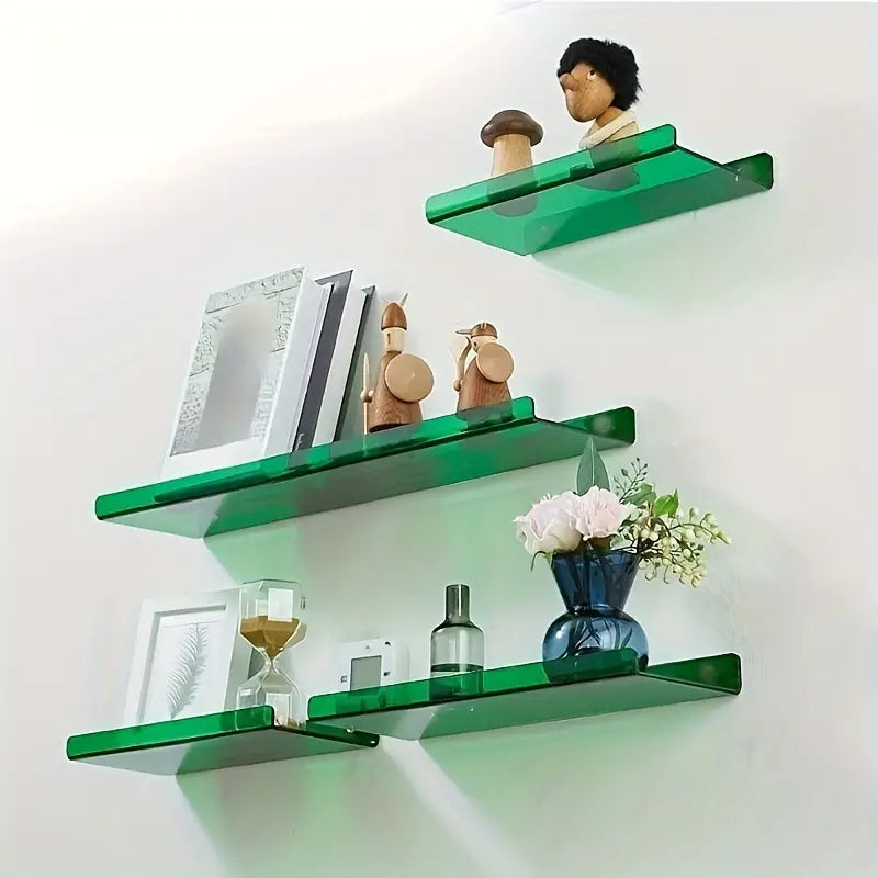 Industrial Floating Wall Shelf MDF Metal Supports