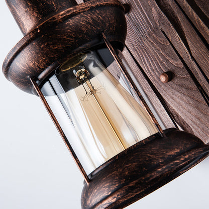 Industrial Iron Wall Light with Clear Glass Shade