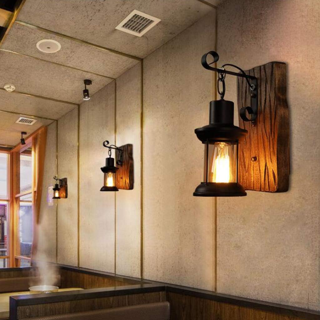 Industrial Iron Wall Light with Clear Glass Shade
