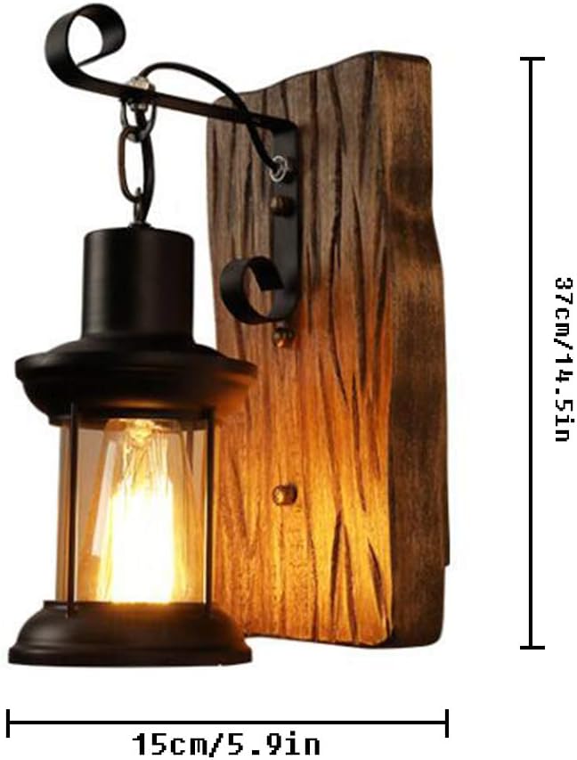 Industrial Iron Wall Light with Clear Glass Shade