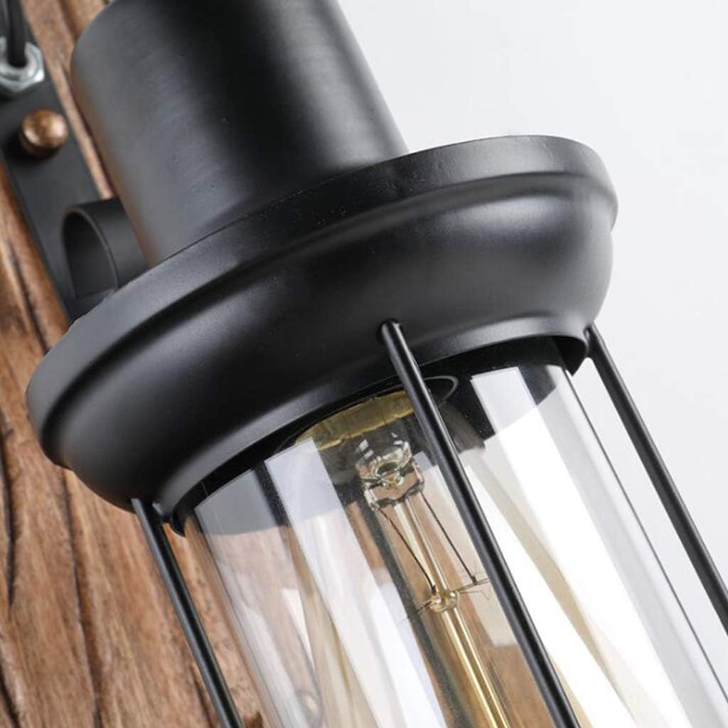 Industrial Iron Wall Light with Clear Glass Shade