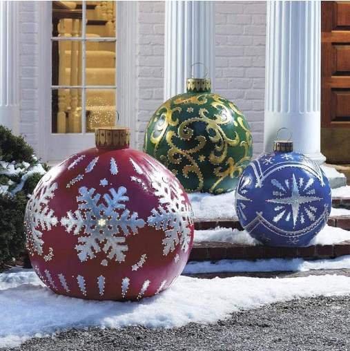 Inflatable Christmas Ornament Balls for Indoor and Outdoor Decor