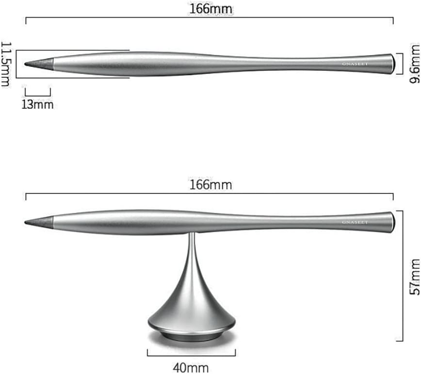 Inkless Metal Pen with Replaceable Tip and Spinning Base
