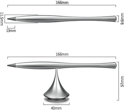 Inkless Metal Pen with Replaceable Tip and Spinning Base