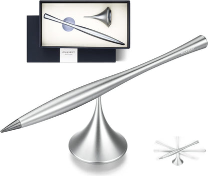 Inkless Metal Pen with Replaceable Tip and Spinning Base