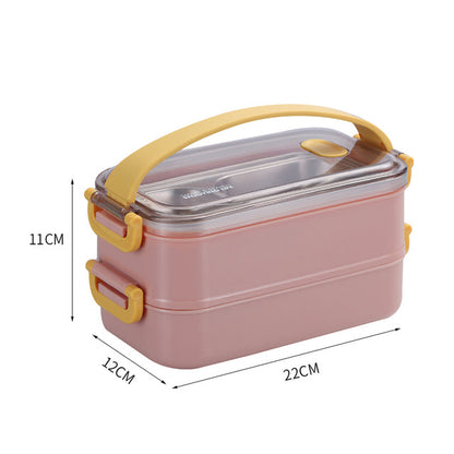 Insulated Stainless Steel Bento Lunch Box with Leakproof Compartments