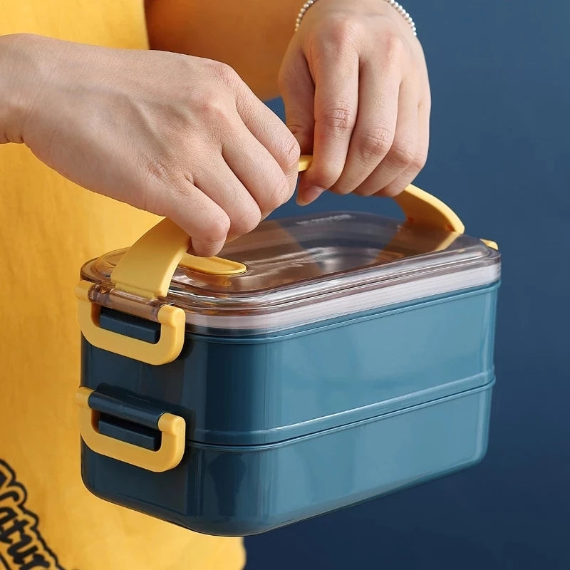 Insulated Stainless Steel Bento Lunch Box with Leakproof Compartments