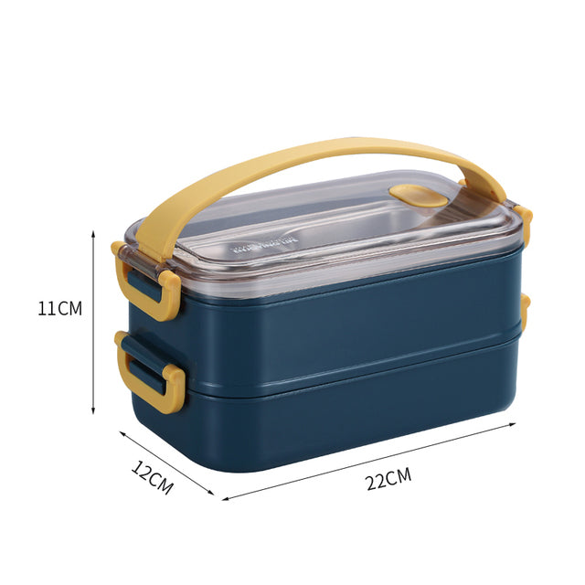 Insulated Stainless Steel Bento Lunch Box with Leakproof Compartments