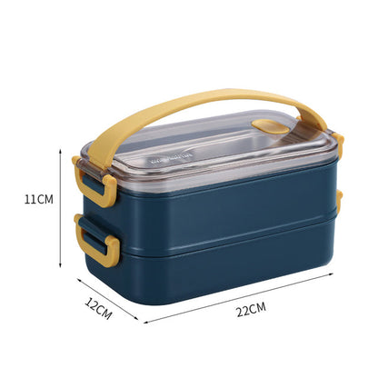 Insulated Stainless Steel Bento Lunch Box with Leakproof Compartments