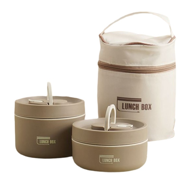 Insulated Stainless Steel Lunch Box with Carry Bag