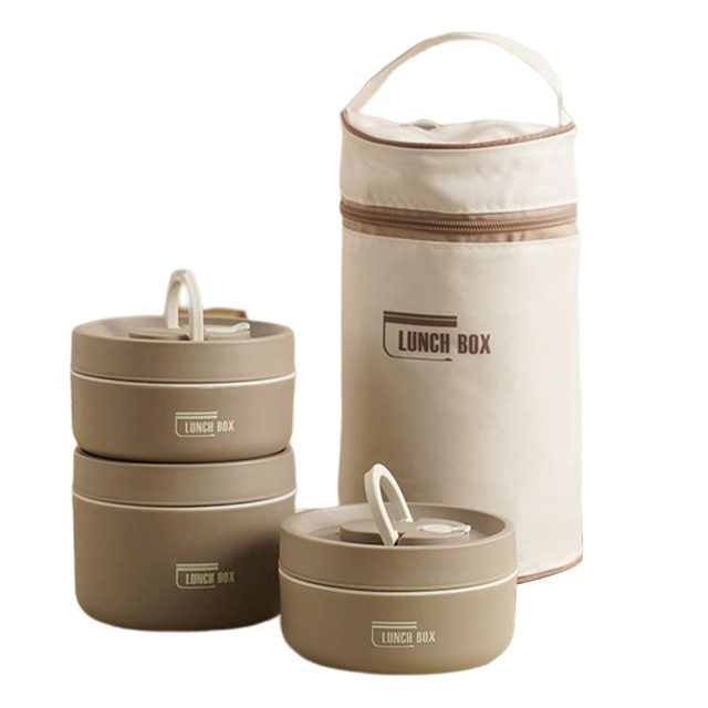 Insulated Stainless Steel Lunch Box with Carry Bag