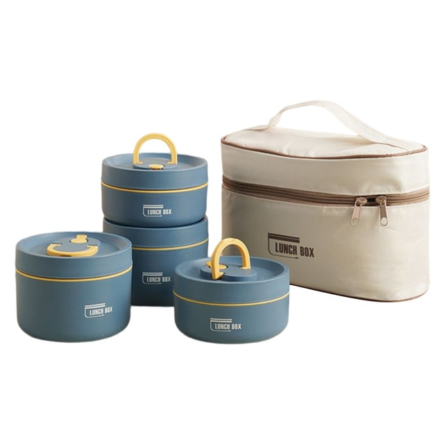 Insulated Stainless Steel Lunch Box with Carry Bag