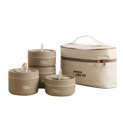 Insulated Stainless Steel Lunch Box with Carry Bag