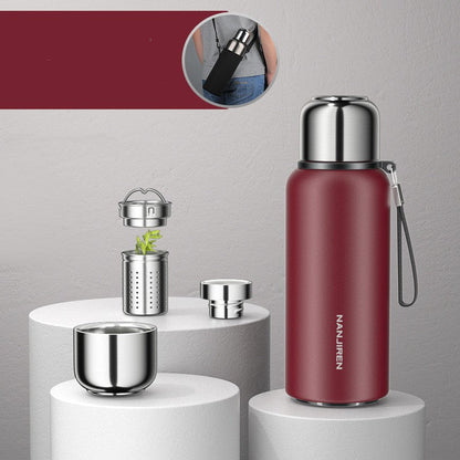 Insulated Stainless Steel Thermos Bottle with Tea Filter