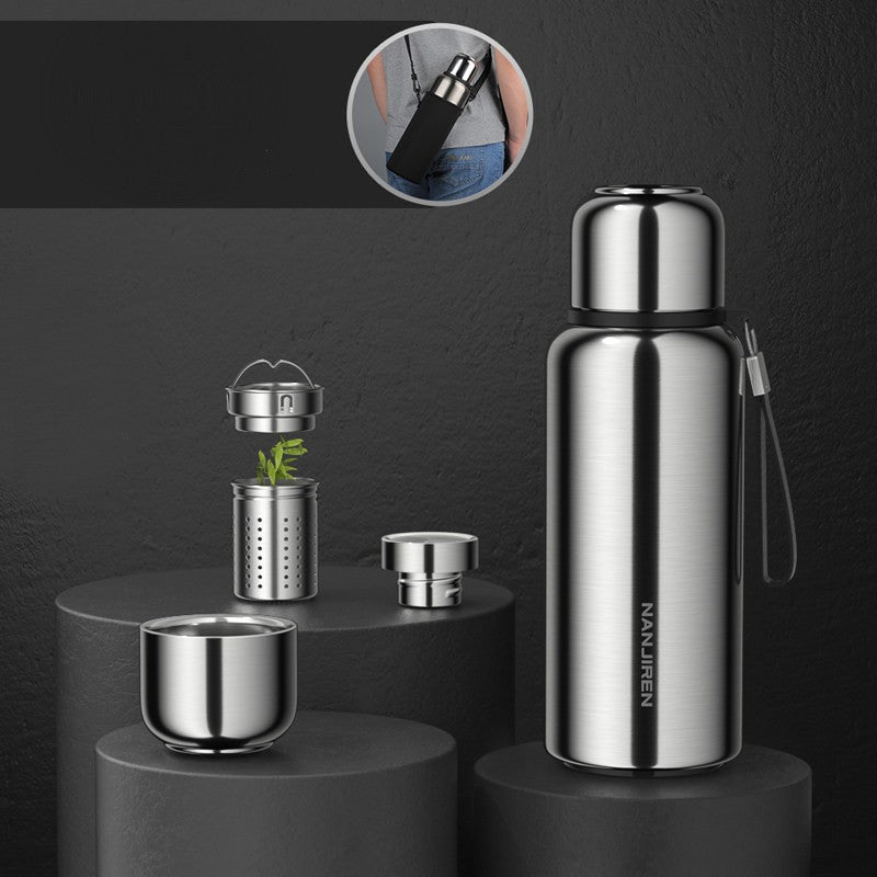 Insulated Stainless Steel Thermos Bottle with Tea Filter