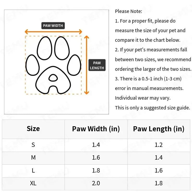 Insulated Waterproof Dog Boots Winter Paw Protection